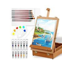 Без бренда «Набор подарочный «Две картинки» 27 предметов: этюдник 35 см из бука, краски акрил 12x12 мл, 2 холста 22x30 на мдф, 10 кистей, мастихин, палитра» в Костроме в интернет-магазине Без бренда «Набор подарочный «Две картинки» 27 предметов: этюдник 35 см из бука, краски акрил 12x12 мл, 2 холста 22x30 на мдф, 10 кистей, мастихин, палитра» в Костроме