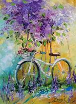 Велосипед среди цветов