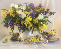 Без бренда «Натюрморт из мимоз и колокольчиков» в Костроме