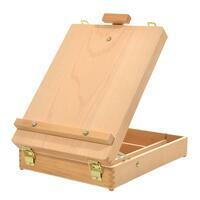 Без бренда «Коробка 6 шт.: Мольберт Две картинки этюдный ящик, настольный, хлопушка 55 см» в Костроме