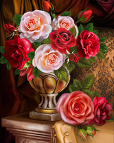 Без бренда «Букет роз в изящной вазе (20шт)» в Костроме