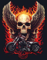 Без бренда «Коробка 20 шт: Пылающий череп с крыльями» в Костроме
