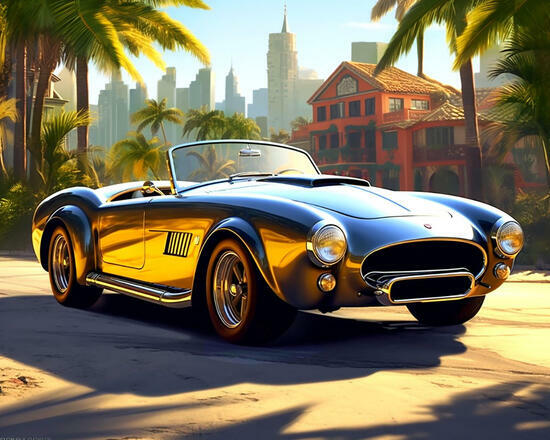 Картина по номерам 40x50 Автомобиль Ac Cobra