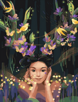 Без бренда «Темноглазая девчонка с цветами и птицами в волосах» в Костроме