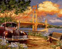 Без бренда «Американский автомобиль на фоне моста через залив» в Костроме