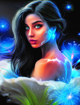 Без бренда «Красивая девушка и неоновые цветы» в Костроме