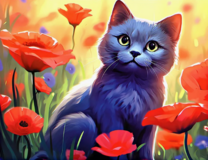 Без бренда «Серый котик и маки» в Костроме в интернет-магазине  Без бренда «Серый котик и маки» в Костроме