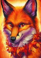 Без бренда «Хитрая лиса с осенним венком» в Костроме в интернет-магазине  Без бренда «Хитрая лиса с осенним венком» в Костроме