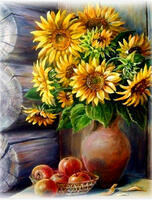 Без бренда «Кувшин с подсолнухами и корзинка с яблоками» в Костроме